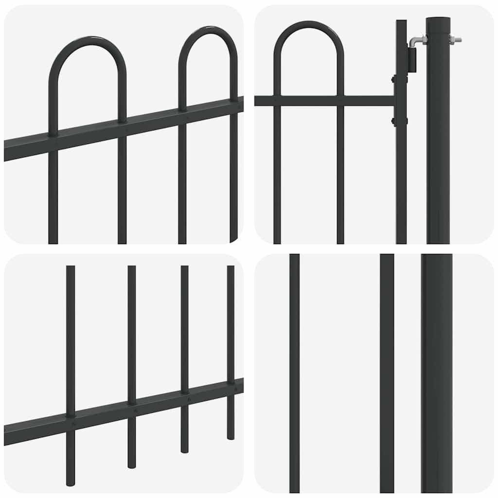 Fence Gate Grey 100 x 100 cm Powder coated steel