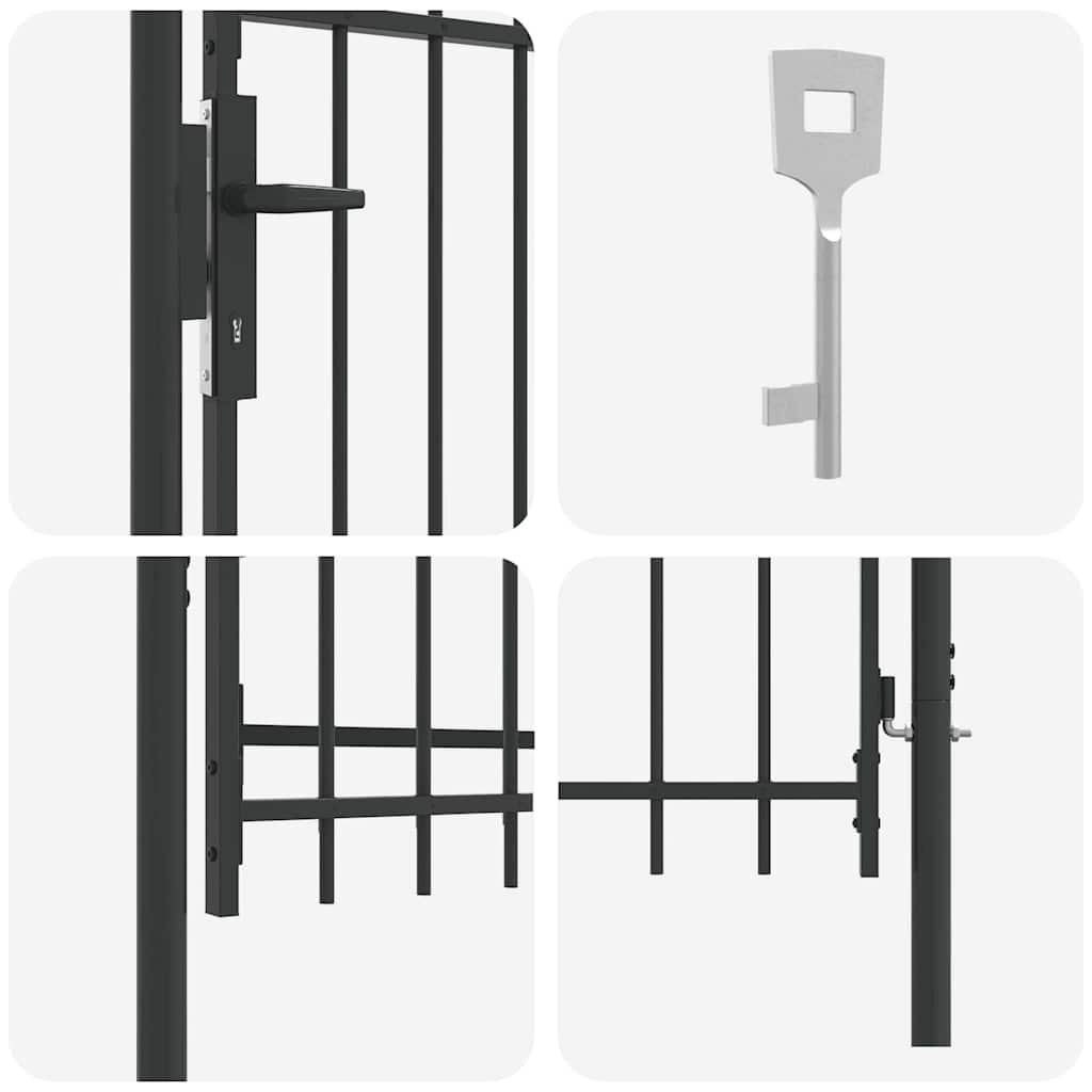 Fence Gate Grey 100 x 100 cm Powder coated steel