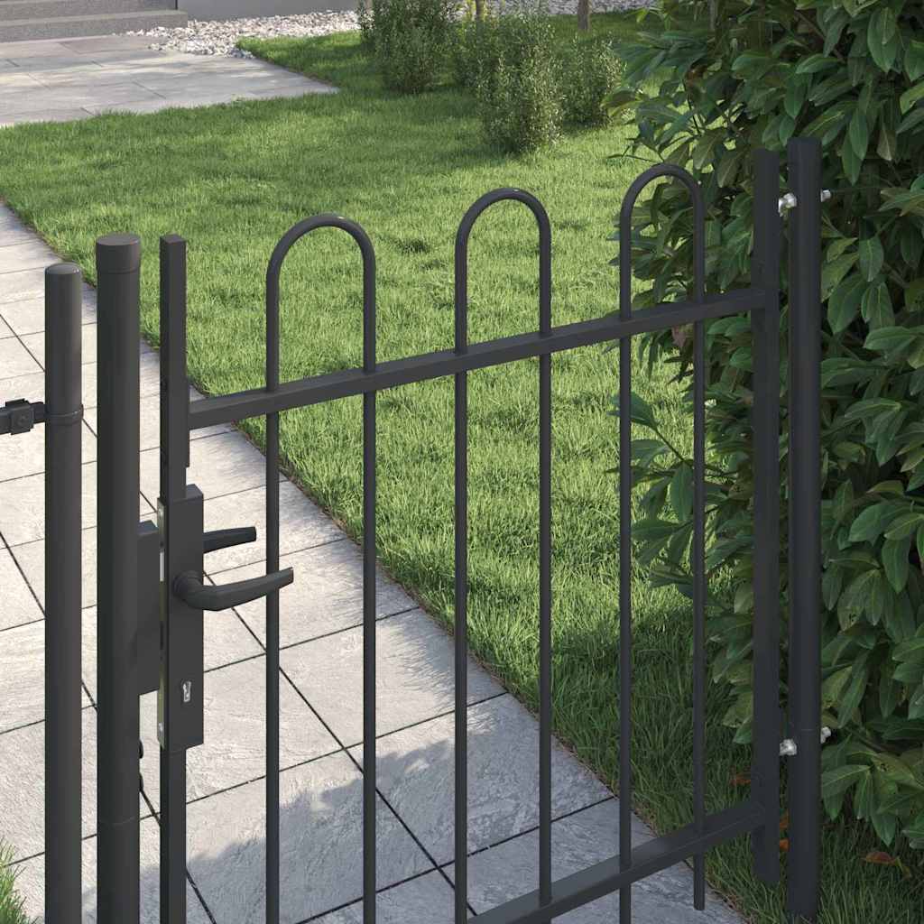Fence Gate Grey 100 x 100 cm Powder coated steel