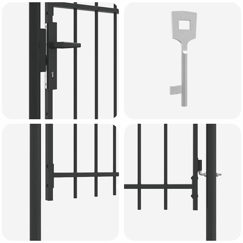Fence Gate Grey 100 x 120 cm Powder coated steel