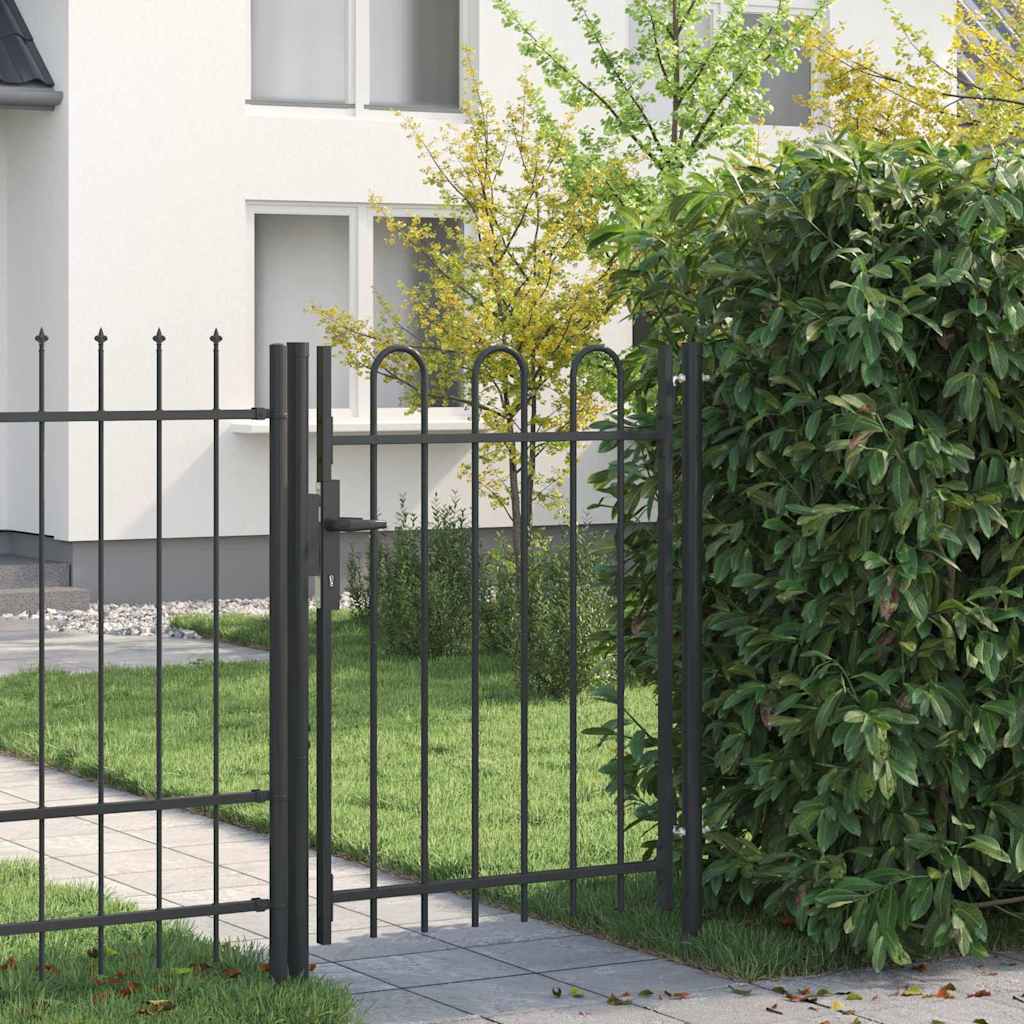 Fence Gate Grey 100 x 120 cm Powder coated steel