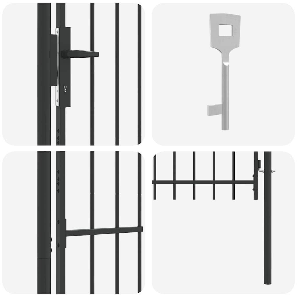Fence Gate Grey 100 x 150 cm Powder coated steel