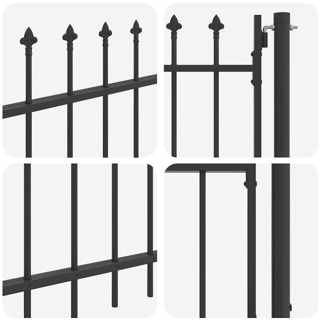 Fence Gate Grey 100 x 75 cm Powder coated steel