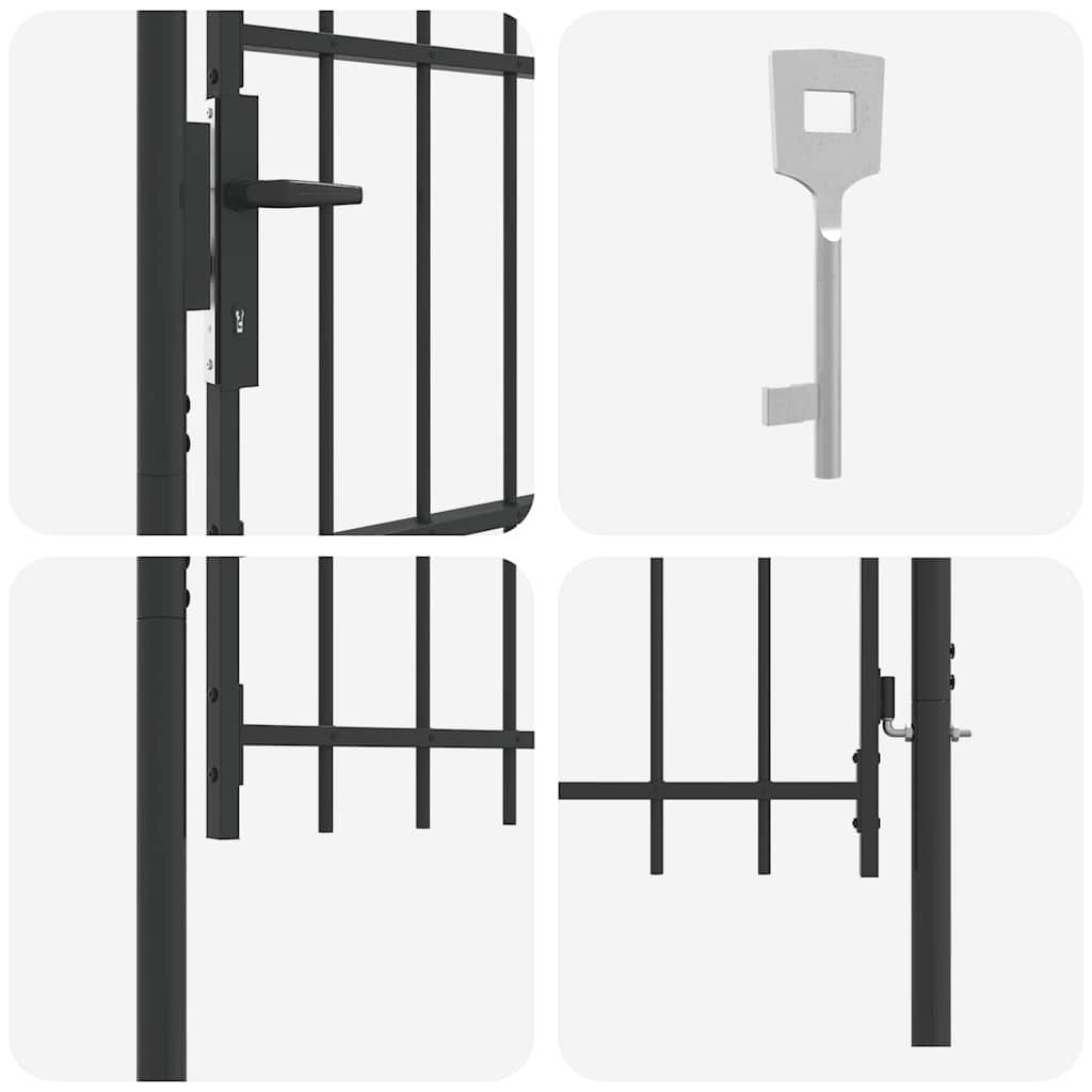 Fence Gate Grey 100 x 75 cm Powder coated steel