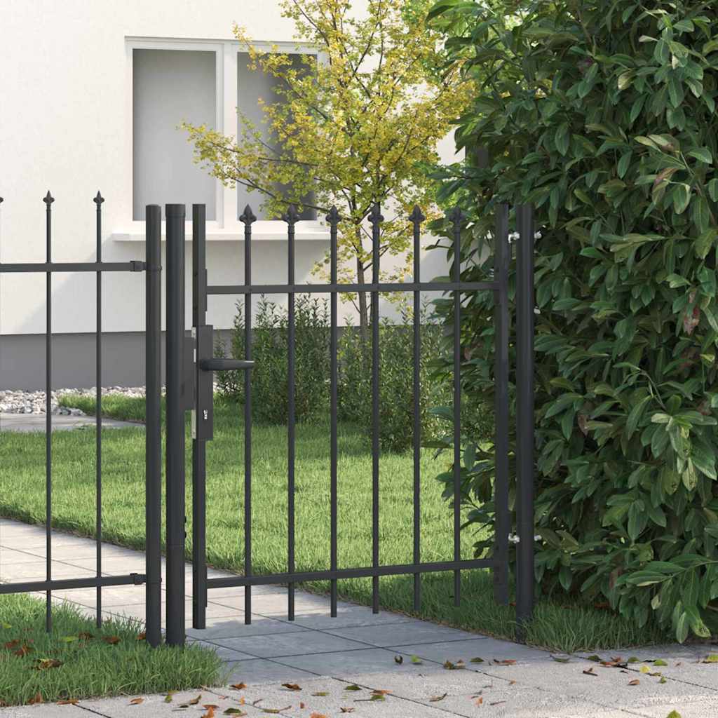 Fence Gate Grey 100 x 100 cm Powder coated steel
