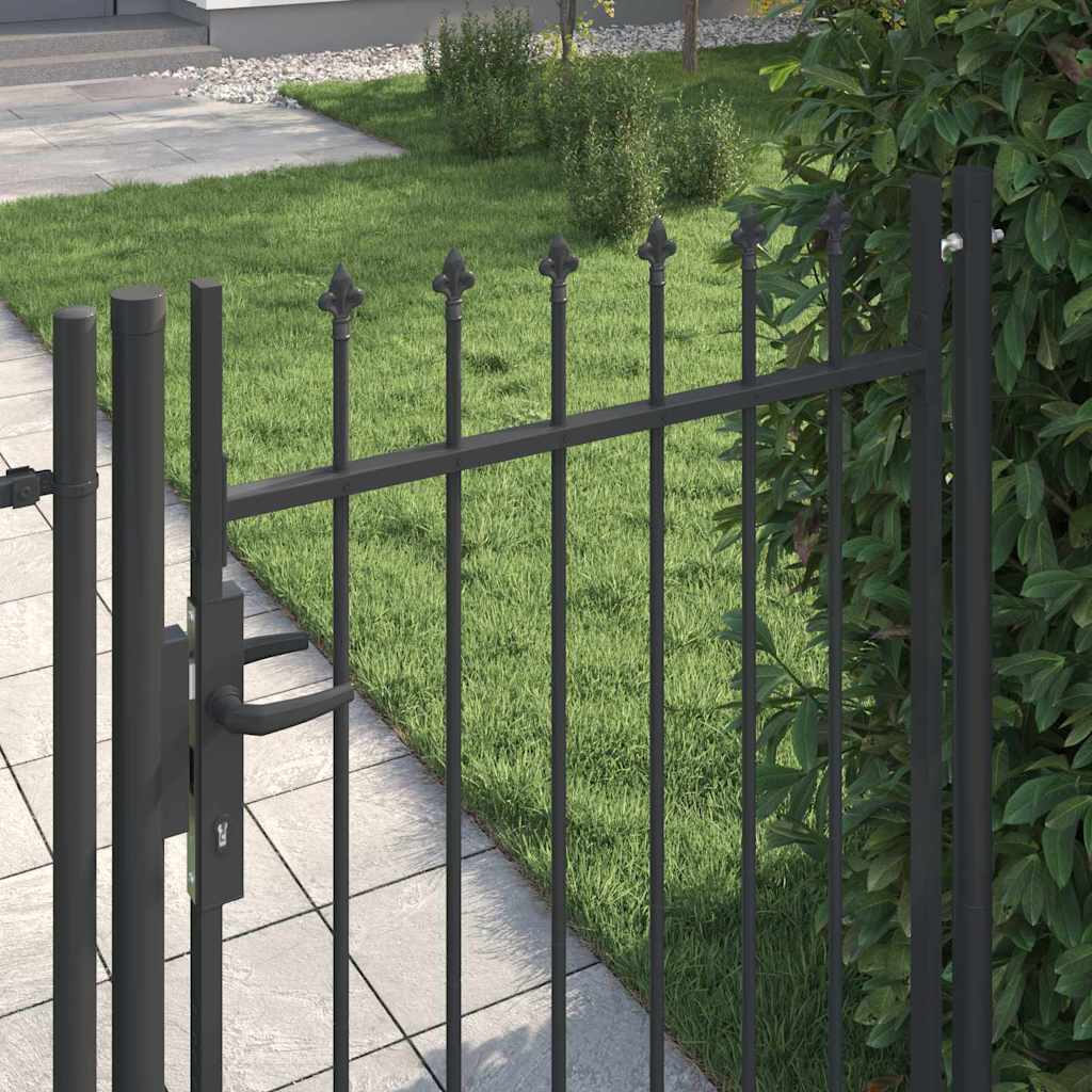 Fence Gate Grey 100 x 120 cm Powder coated steel