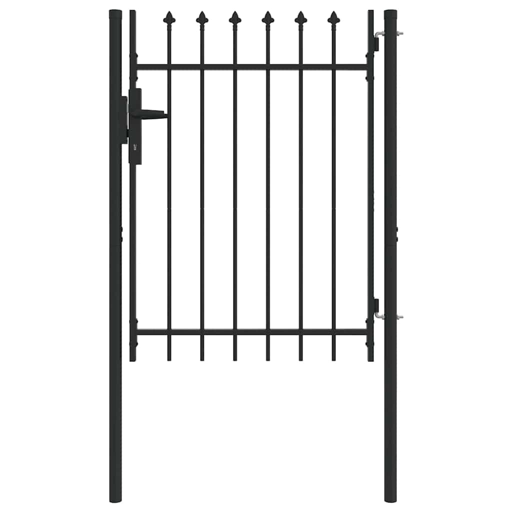 Fence Gate Grey 100 x 120 cm Powder coated steel