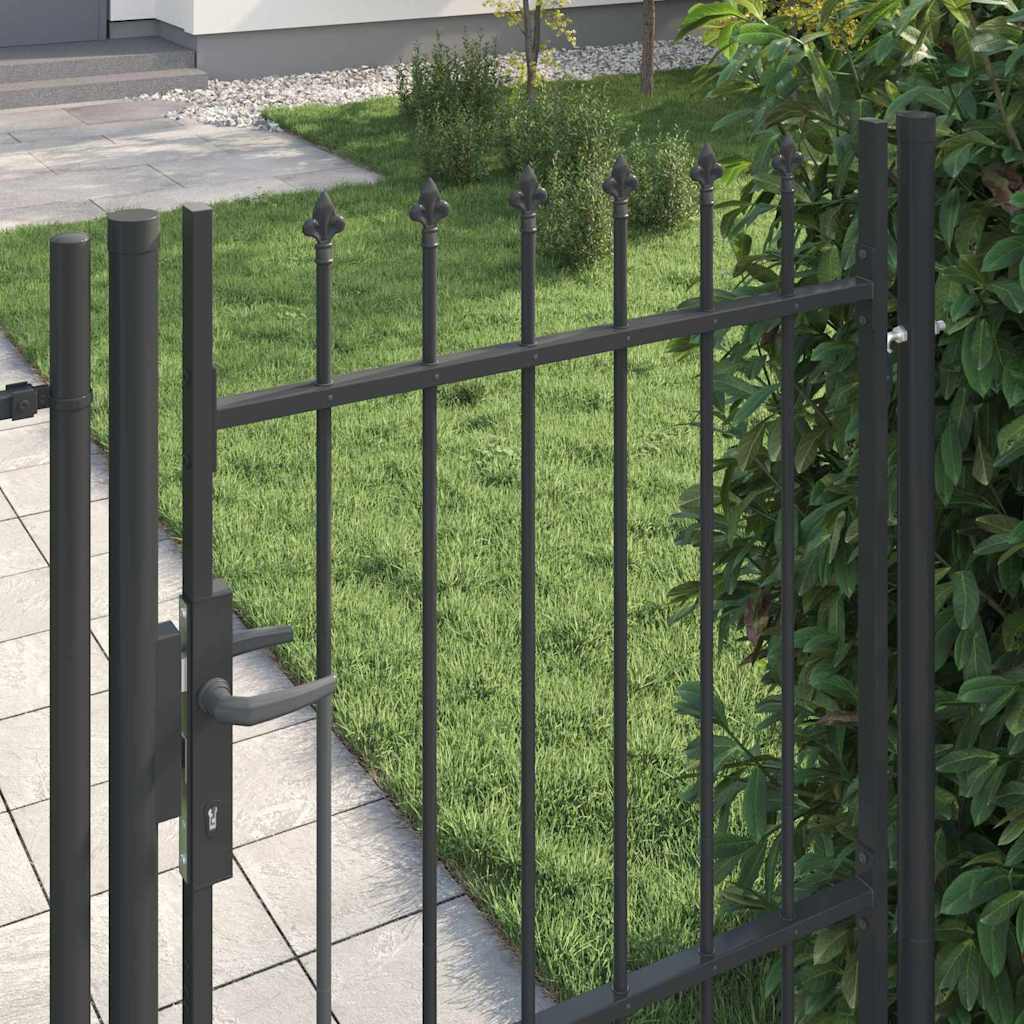 Fence Gate Grey 100 x 150 cm Powder coated steel