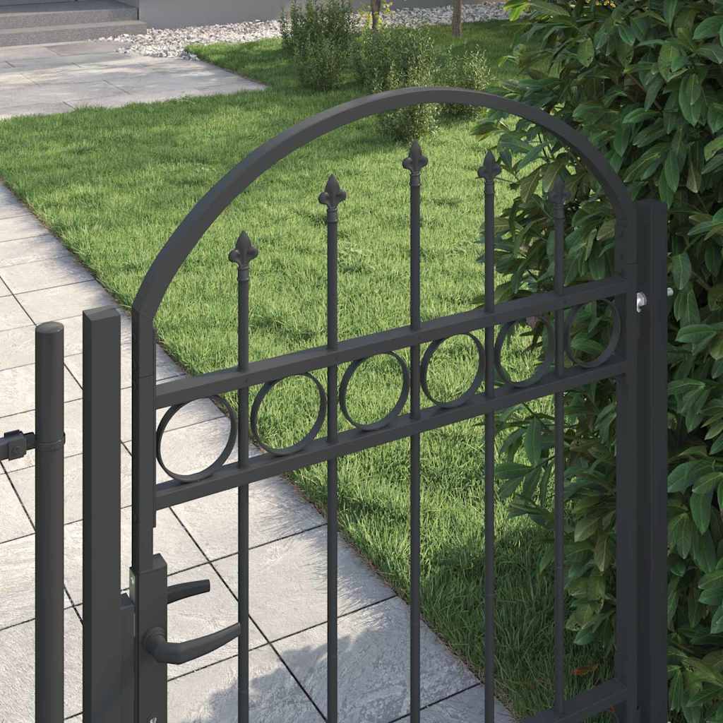 Fence Gate Grey 100 x 125 cm Powder-coated steel