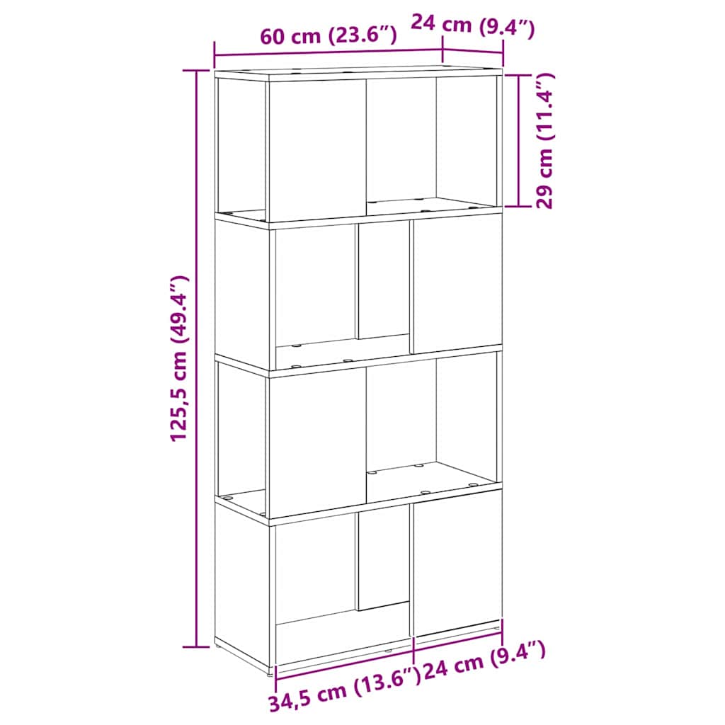 TV Cabinet Set Brown 60 x 24 x 125.5 cm Engineered Wood