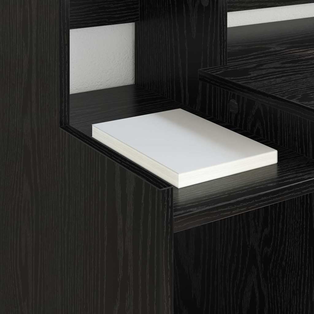 Desk with Desk Lamps Black oak 97 x 45 x 90 cm Engineered wood