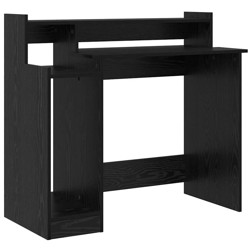Desk with Desk Lamps Black oak 97 x 45 x 90 cm Engineered wood
