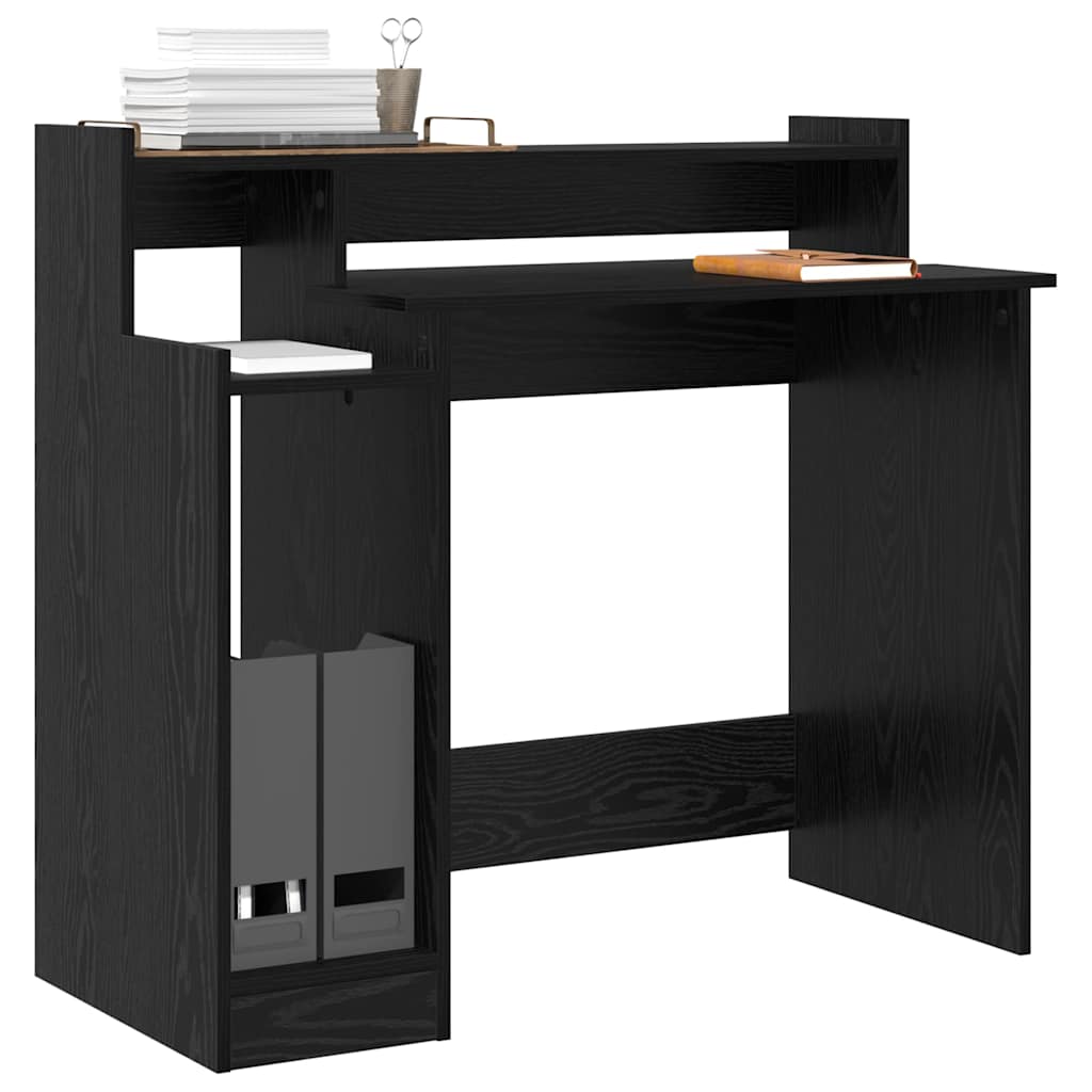 Desk with Desk Lamps Black oak 97 x 45 x 90 cm Engineered wood