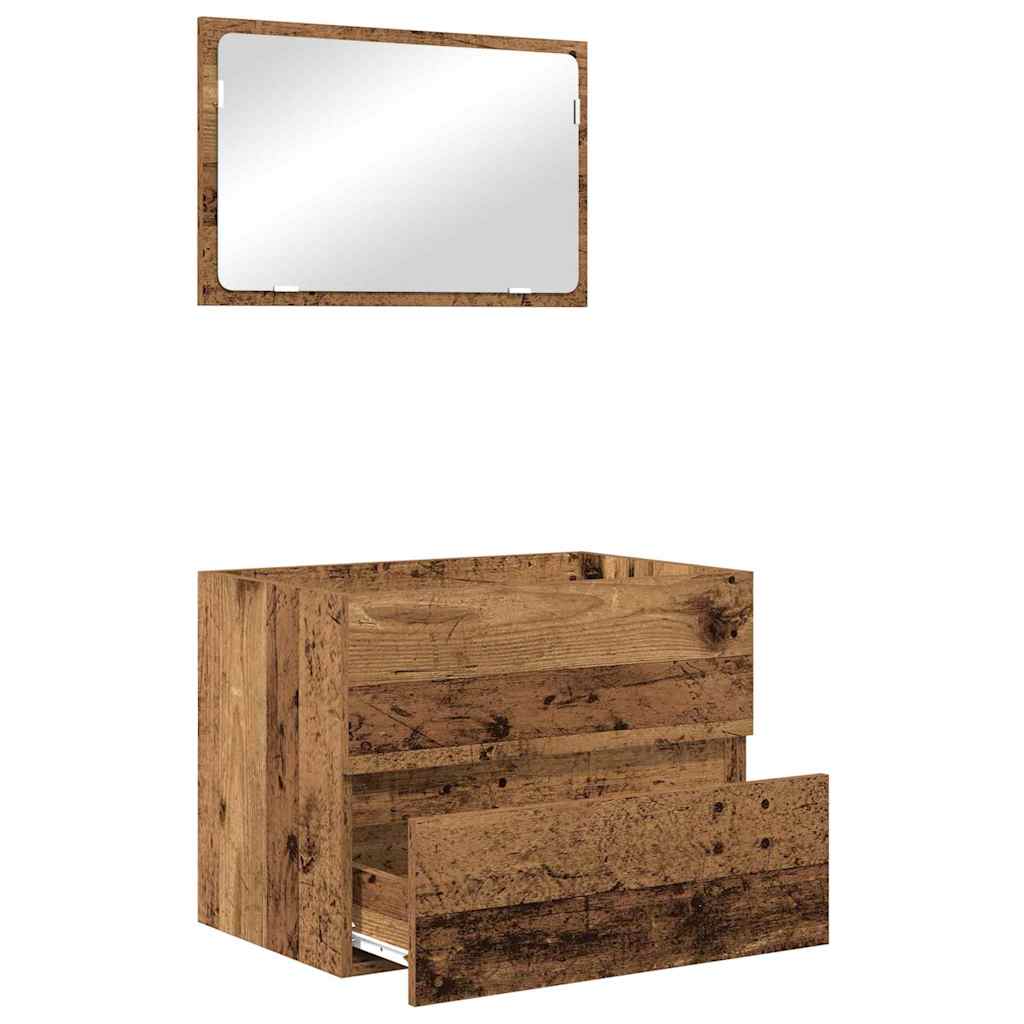 Bathroom Furniture Set 2 pcs Old Wood 57 x 37 x 45 cm