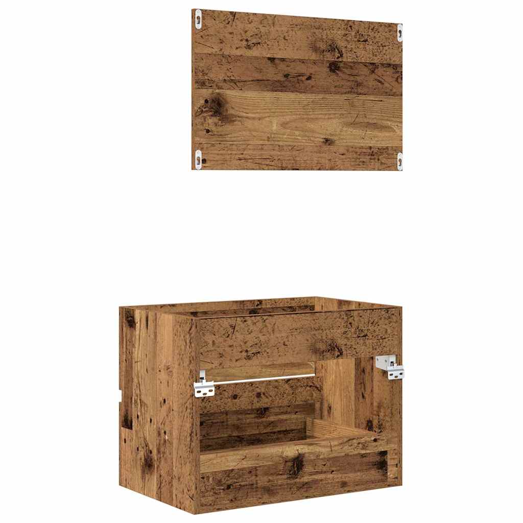Bathroom Furniture Set 2 pcs Old Wood 57 x 37 x 45 cm
