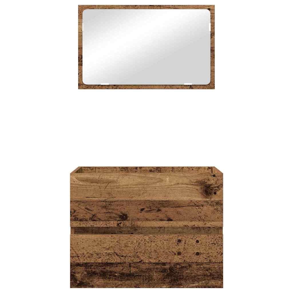 Bathroom Furniture Set 2 pcs Old Wood 57 x 37 x 45 cm