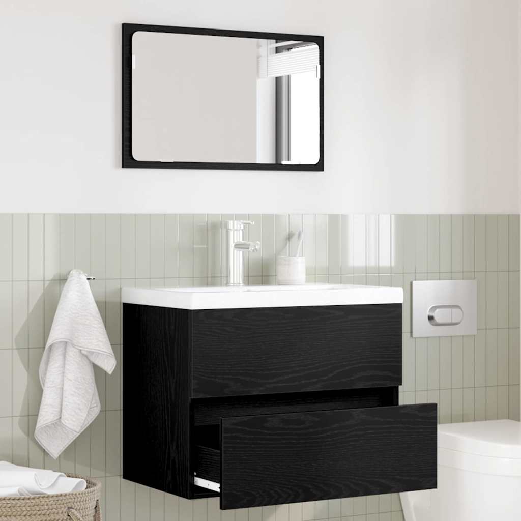 Bathroom Furniture Set 2 pcs Black Oak 57 x 37 x 45 cm