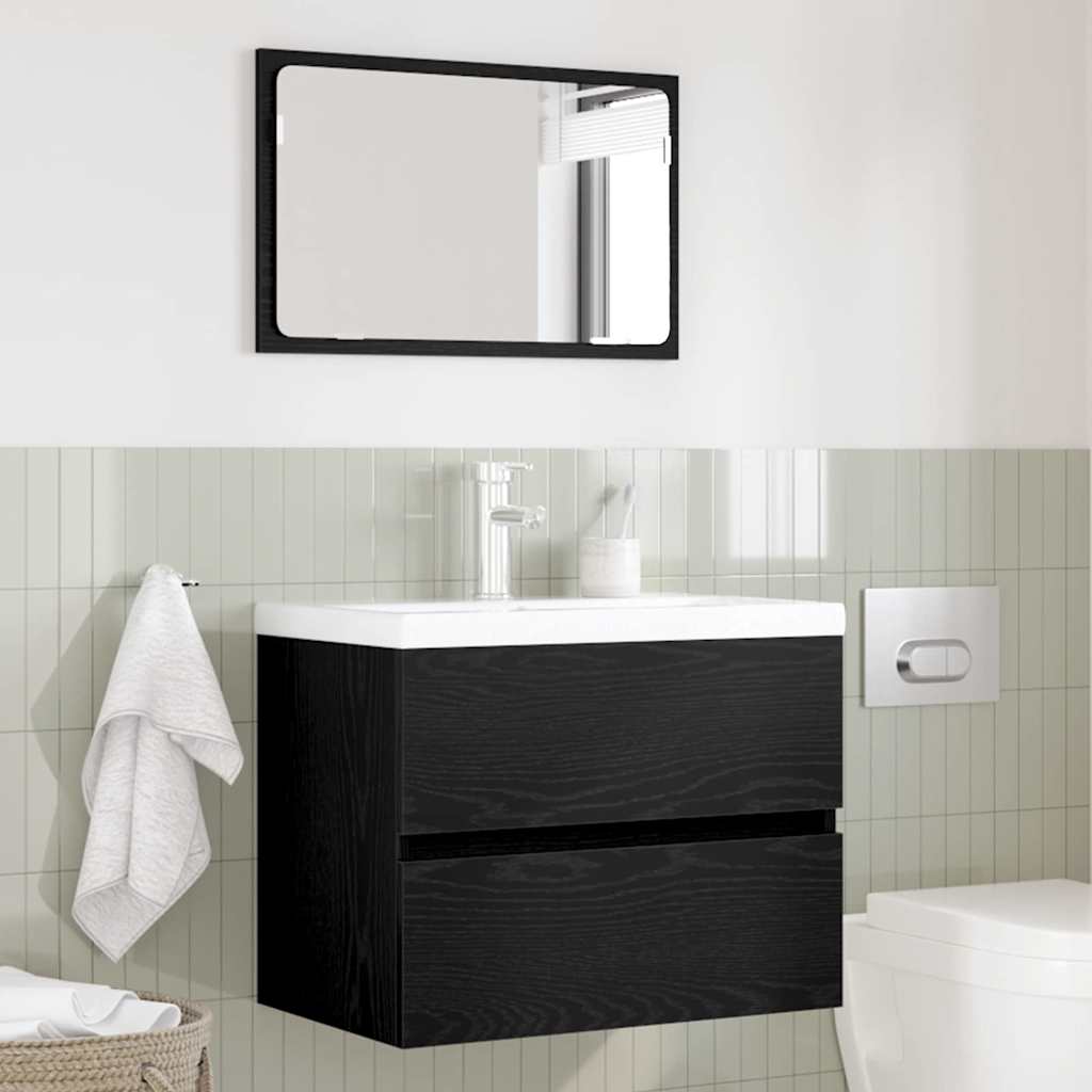Bathroom Furniture Set 2 pcs Black Oak 57 x 37 x 45 cm