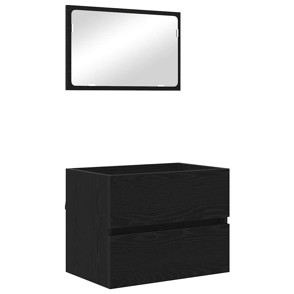 Bathroom Furniture Set 2 pcs Black Oak 57 x 37 x 45 cm
