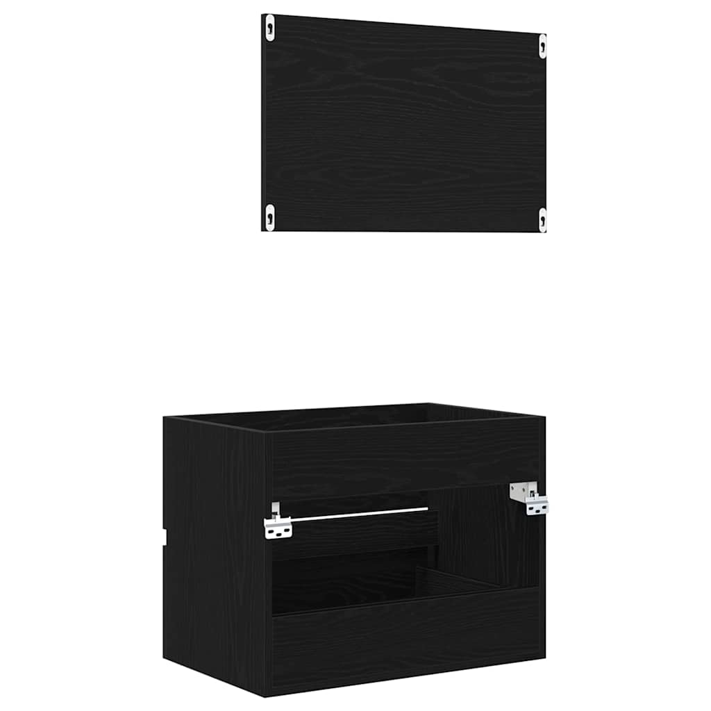 Bathroom Furniture Set 2 pcs Black Oak 57 x 37 x 45 cm