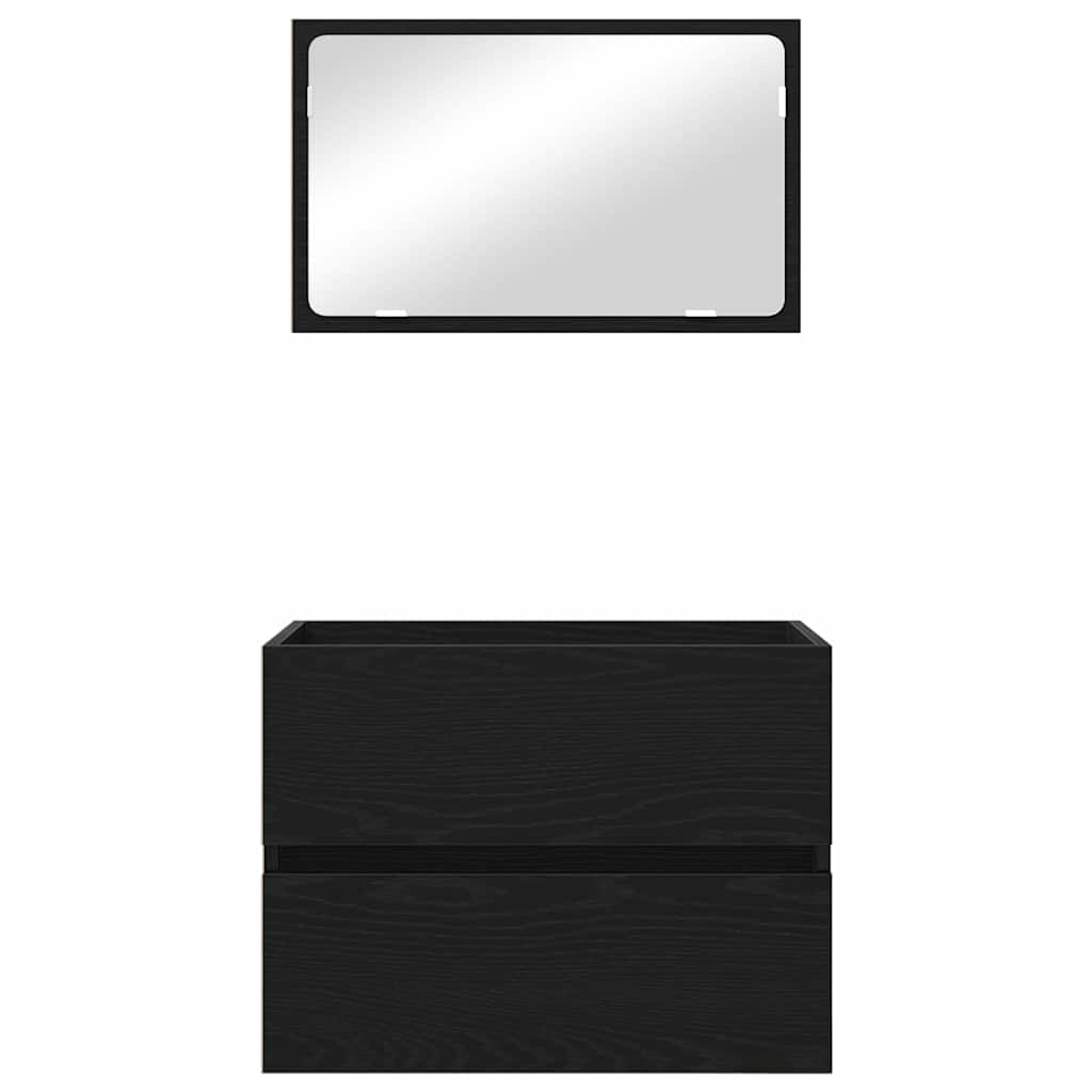 Bathroom Furniture Set 2 pcs Black Oak 57 x 37 x 45 cm