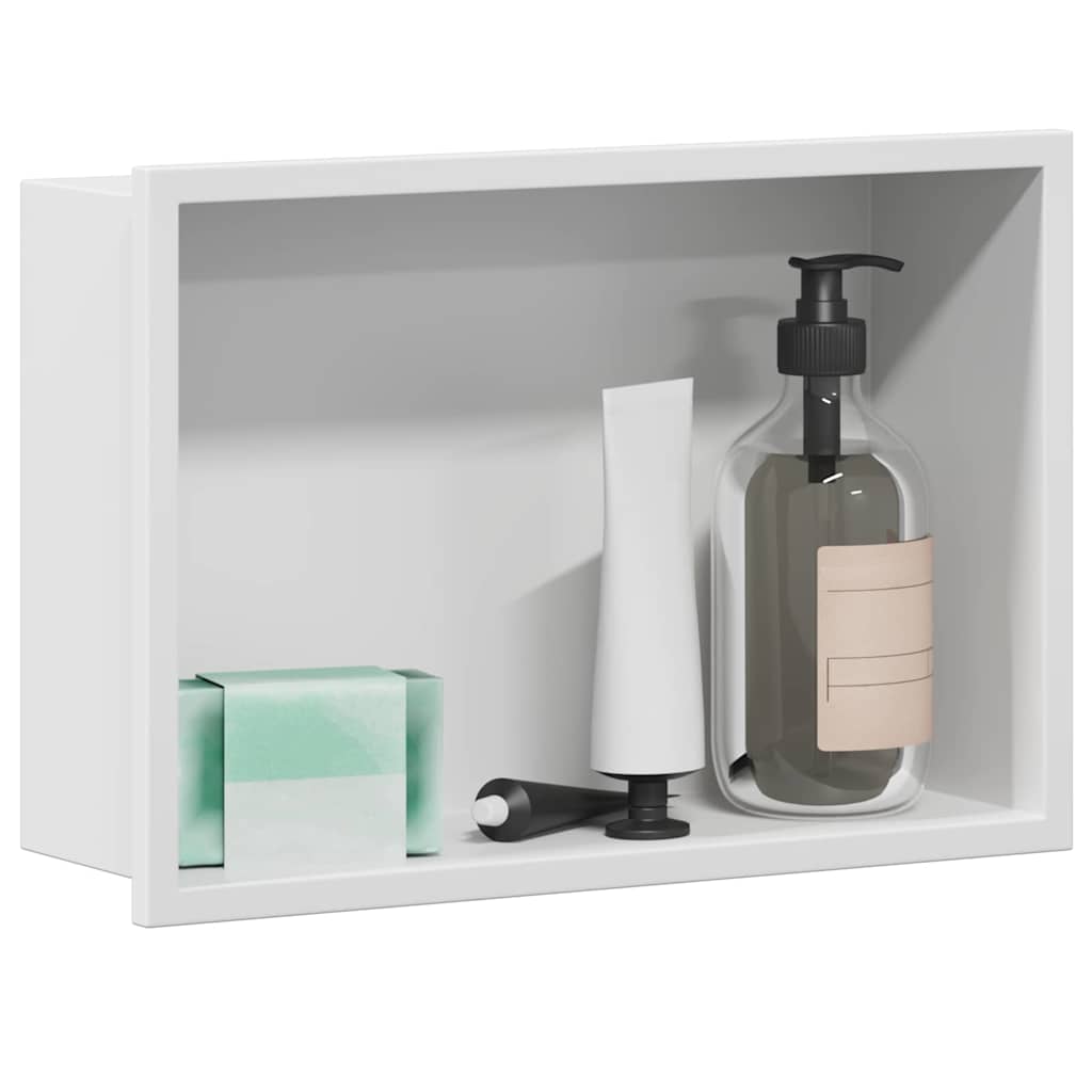 Shower Niche White 30 x 20 x 9.5 cm Stainless Steel