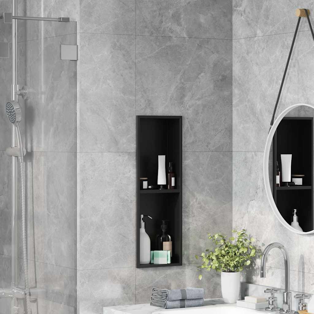 Shower Niche Black 60 x 20 x 9.5 cm Stainless Steel