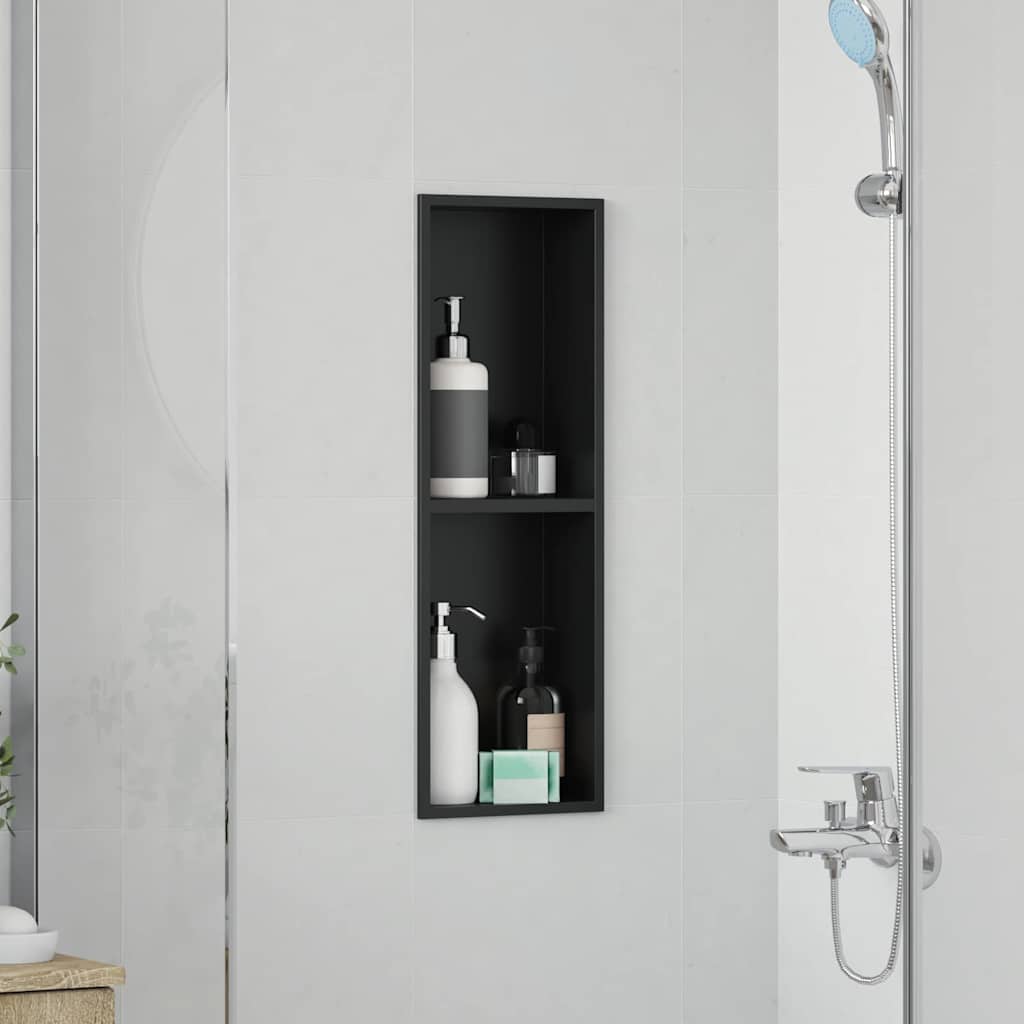 Shower Niche Black 60 x 20 x 9.5 cm Stainless Steel