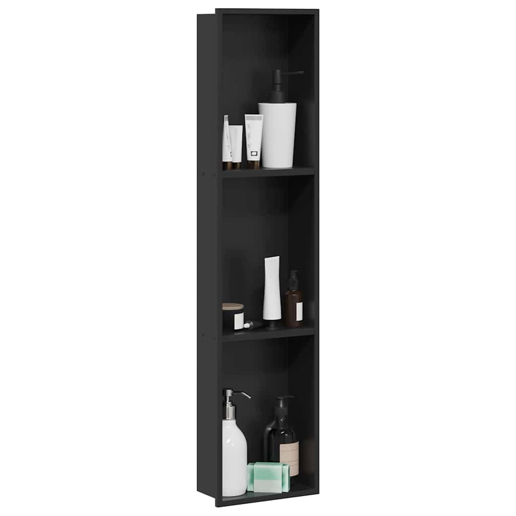 Shower Niche Black 90 x 20 x 9.5 cm Stainless Steel