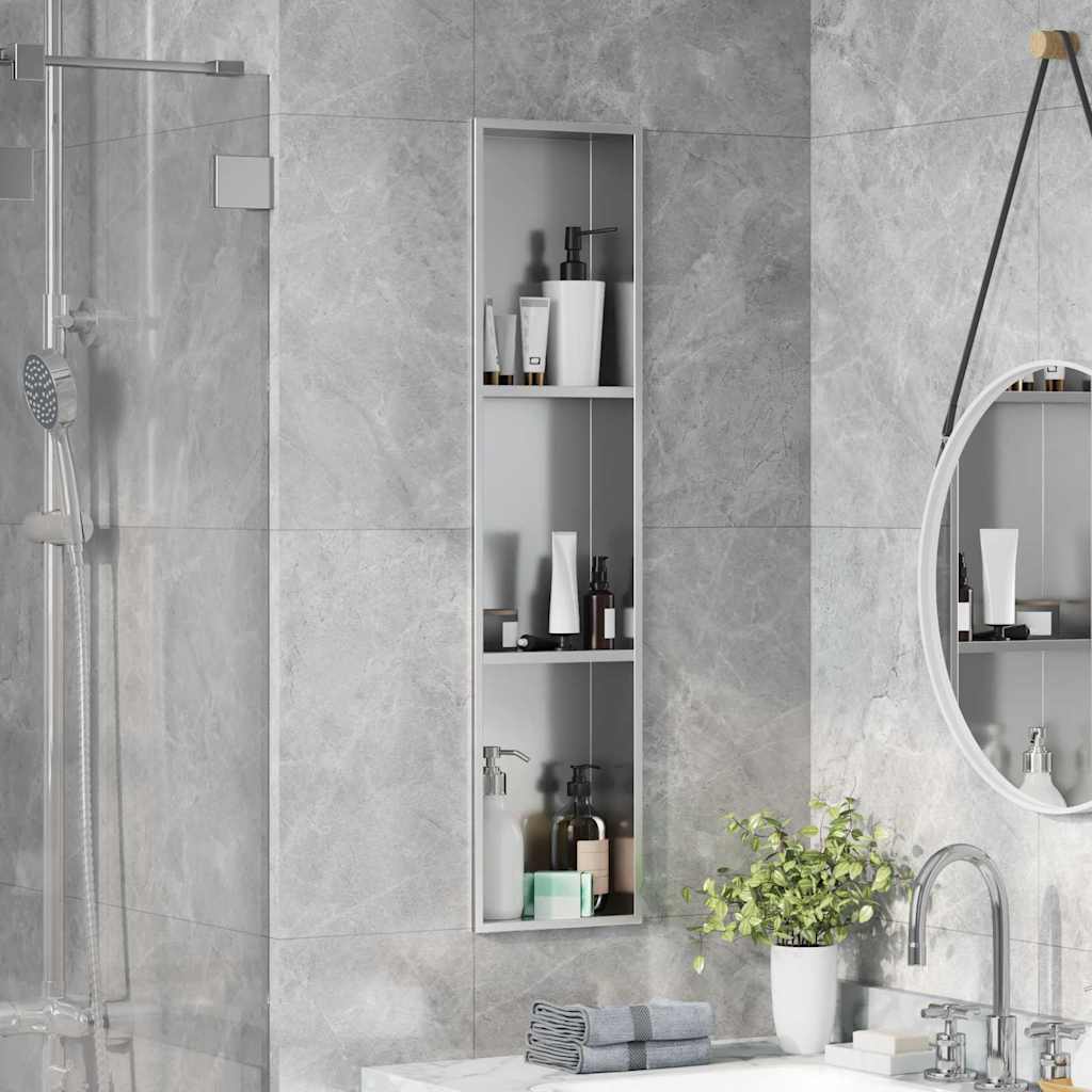 Shower Niche Silver 90 x 20 x 9.5 cm Stainless Steel