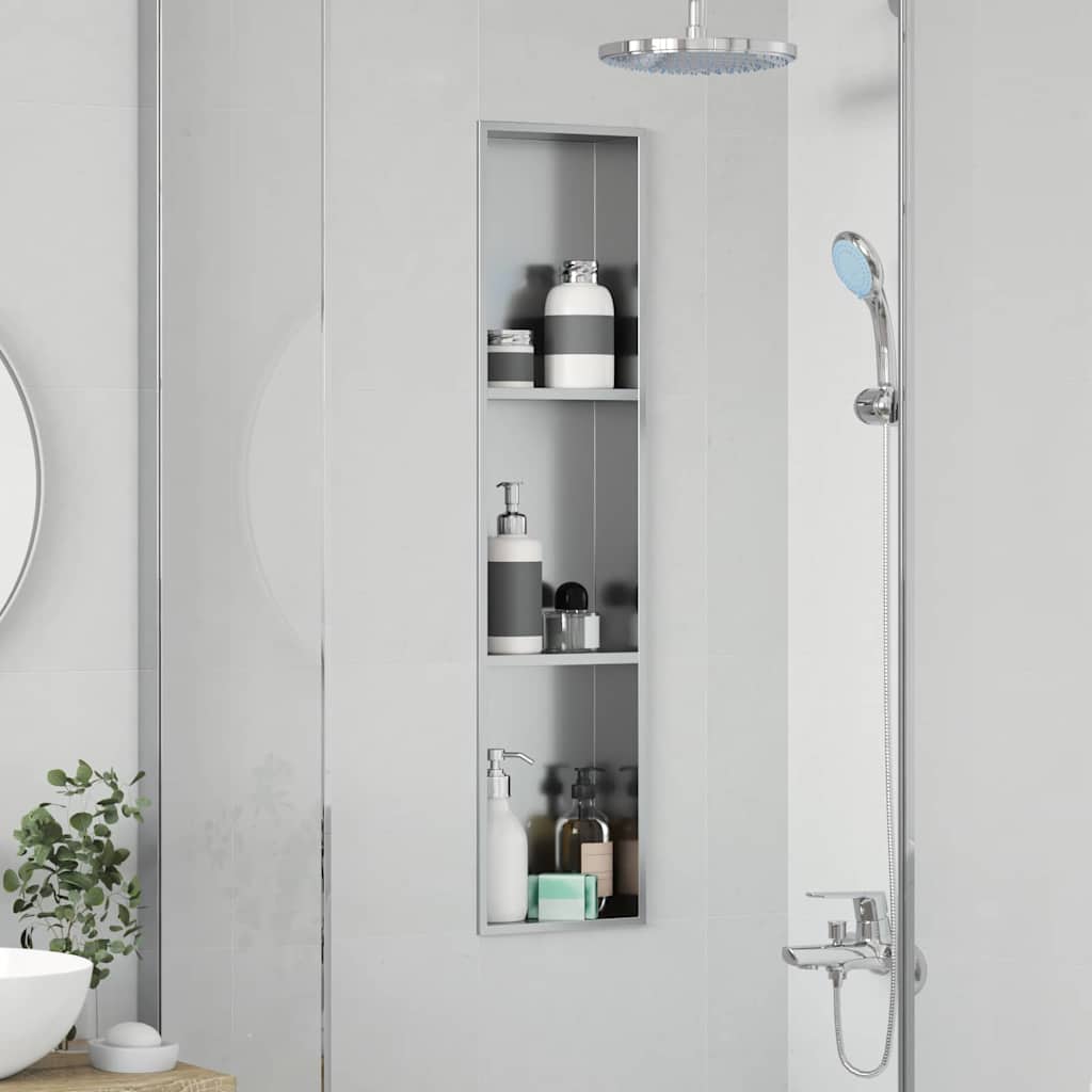 Shower Niche Silver 90 x 20 x 9.5 cm Stainless Steel