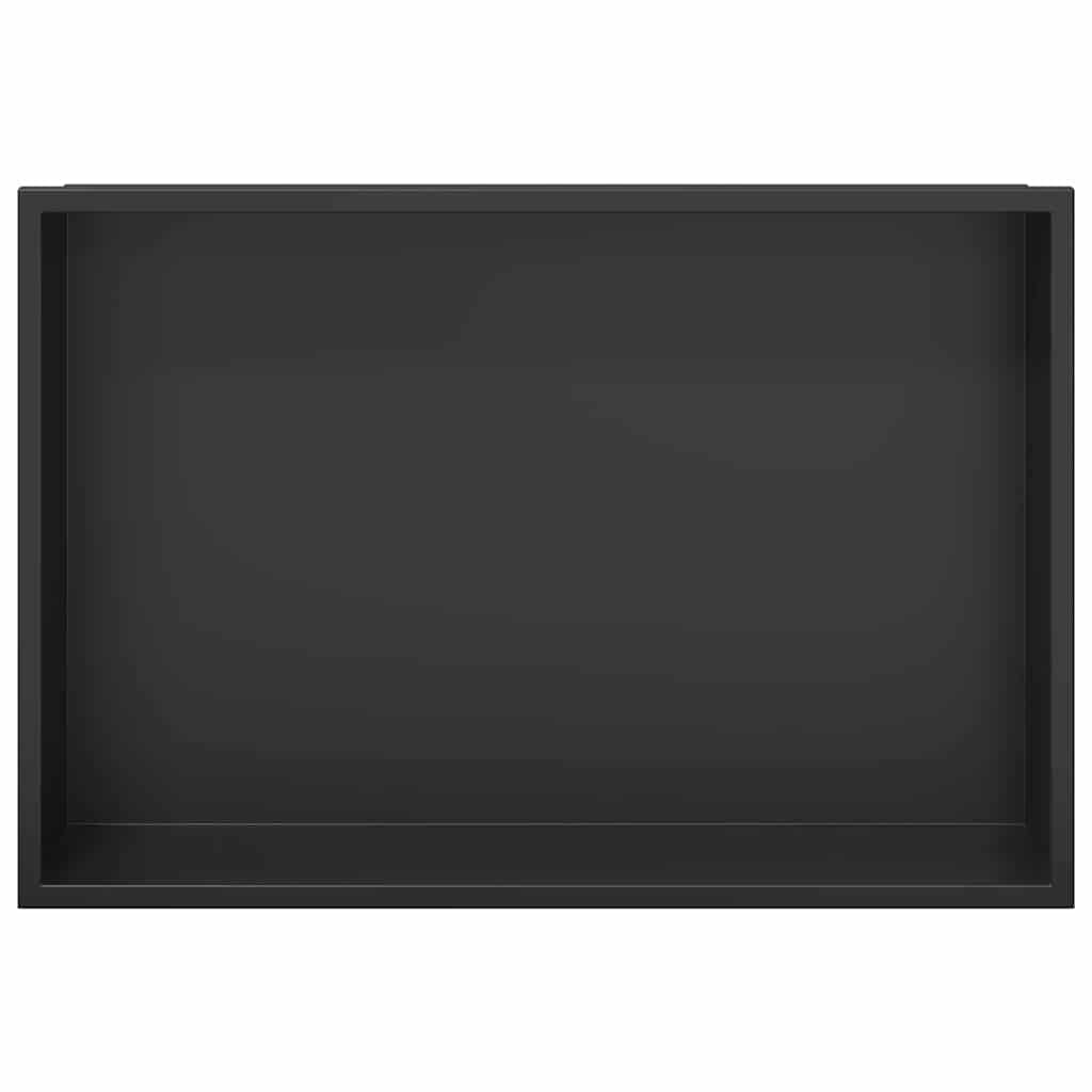 Shower Niche Black 45 x 30 x 9.5 cm Stainless Steel