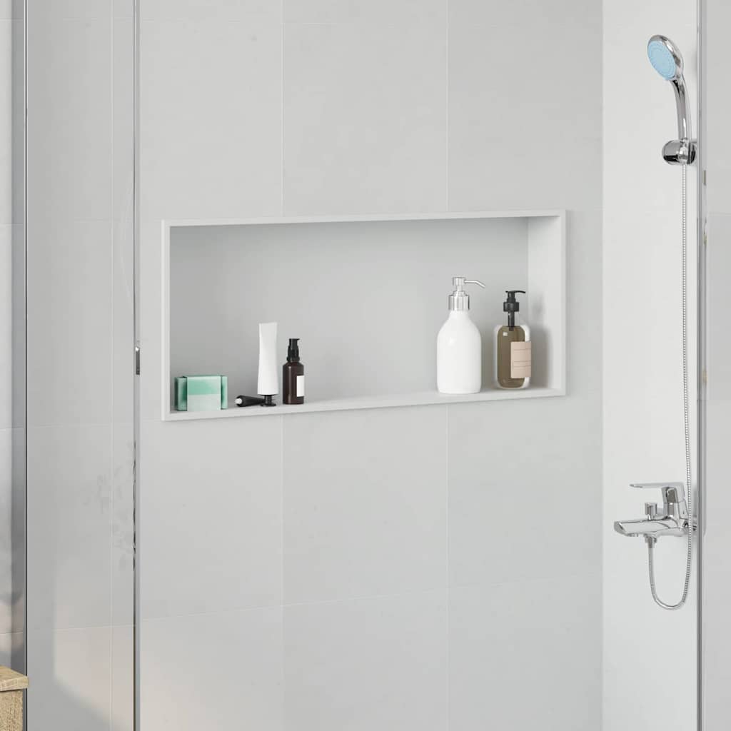 Shower Niche White 75 x 30 x 9.5 cm Stainless Steel