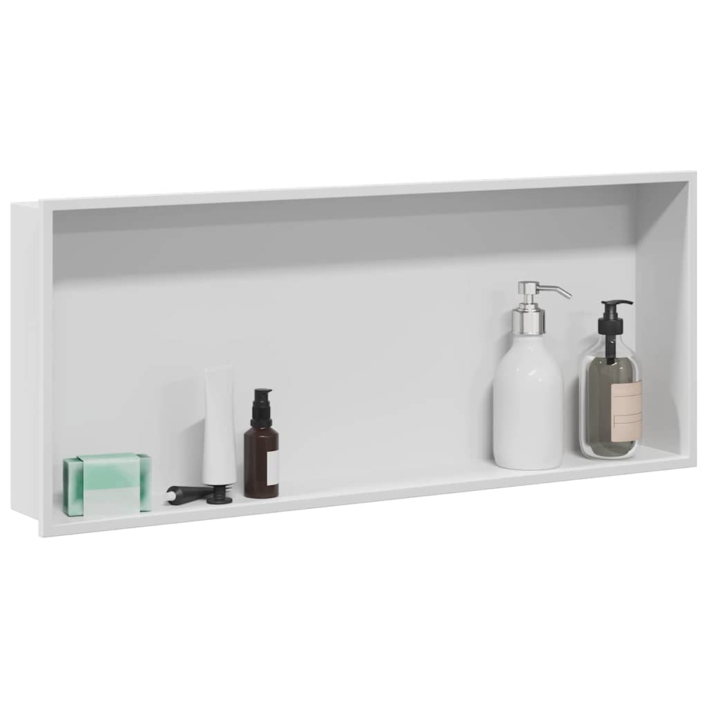 Shower Niche White 75 x 30 x 9.5 cm Stainless Steel