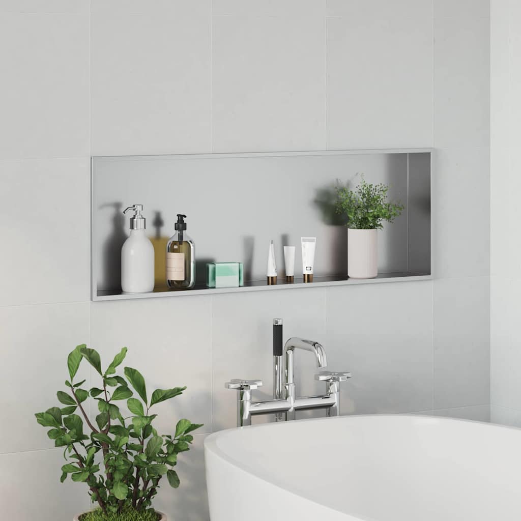 Shower Niche Silver 90 x 30 x 9.5 cm Stainless Steel