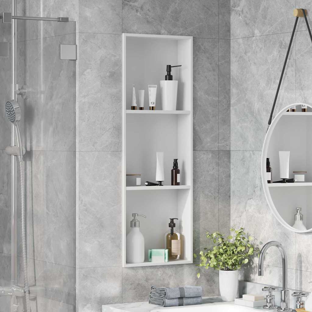 Shower Niche White 90 x 30 x 9.5 cm Stainless Steel