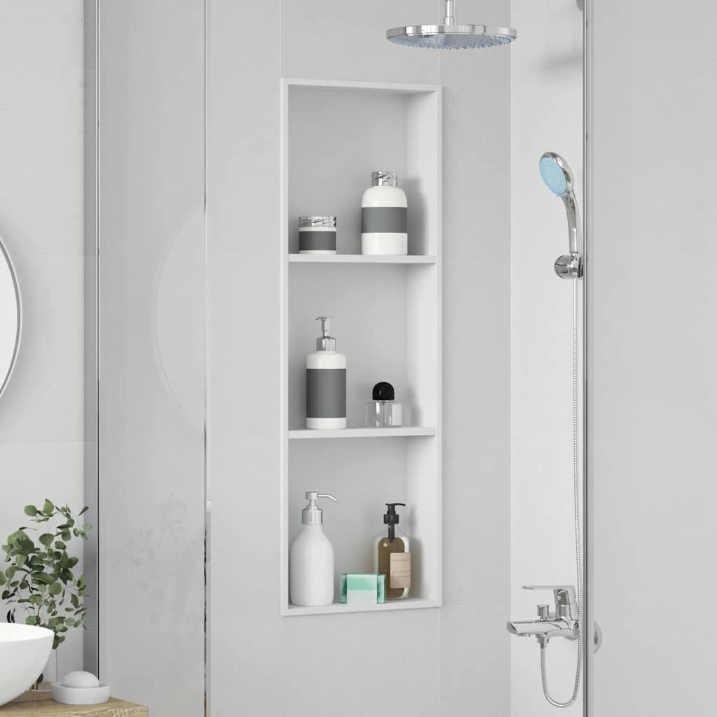 Shower Niche White 90 x 30 x 9.5 cm Stainless Steel