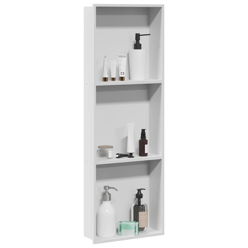 Shower Niche White 90 x 30 x 9.5 cm Stainless Steel