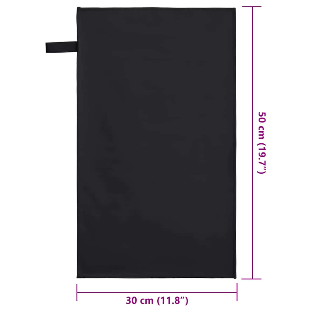 Sports Towels 2 pcs Black 50 x 30 cm Polyester and polyamide