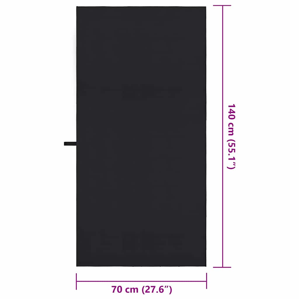 Sports Towels 2 pcs Black 140 x 70 cm Polyester and polyamide