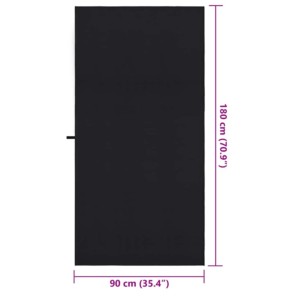 Sports Towels 2 pcs Black 180 x 90 cm Polyester and polyamide