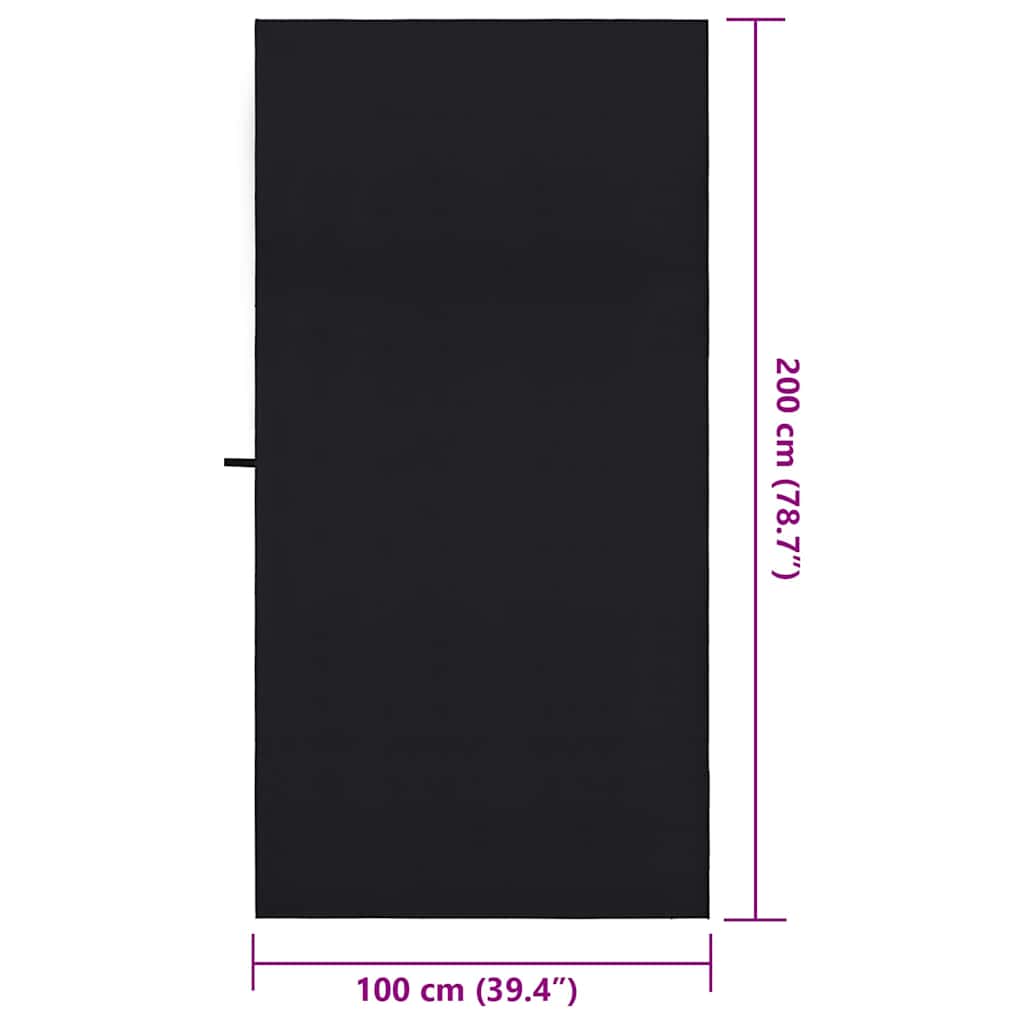 Sports Towels 2 pcs Black 200 x 100 cm Polyester and polyamide