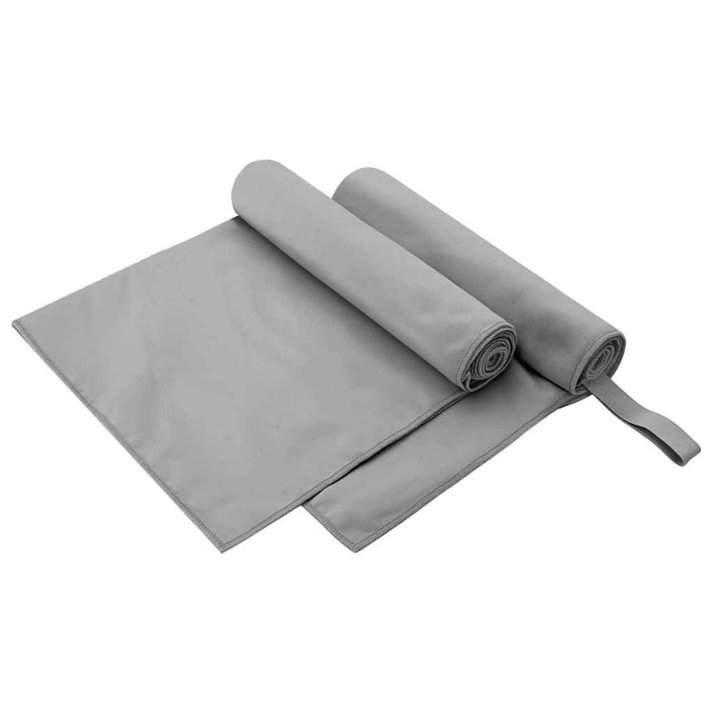 Sports Towels 2 pcs Dark grey 100 x 50 cm