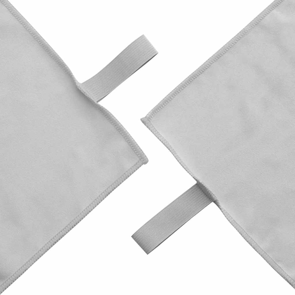 Sports Towels 2 pcs Grey 50 x 30 cm Polyester and polyamide