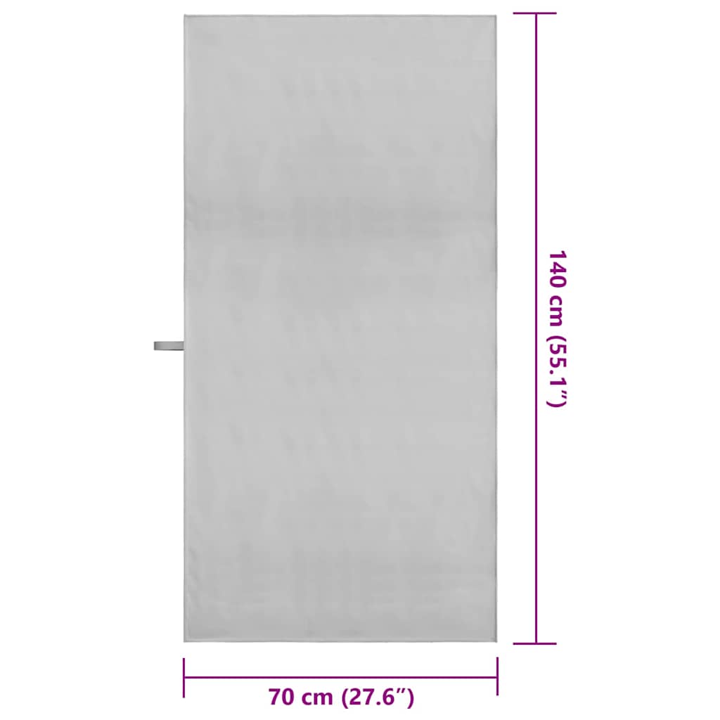 Sports Towels 2 pcs Grey 140 x 70 cm Polyester and polyamide