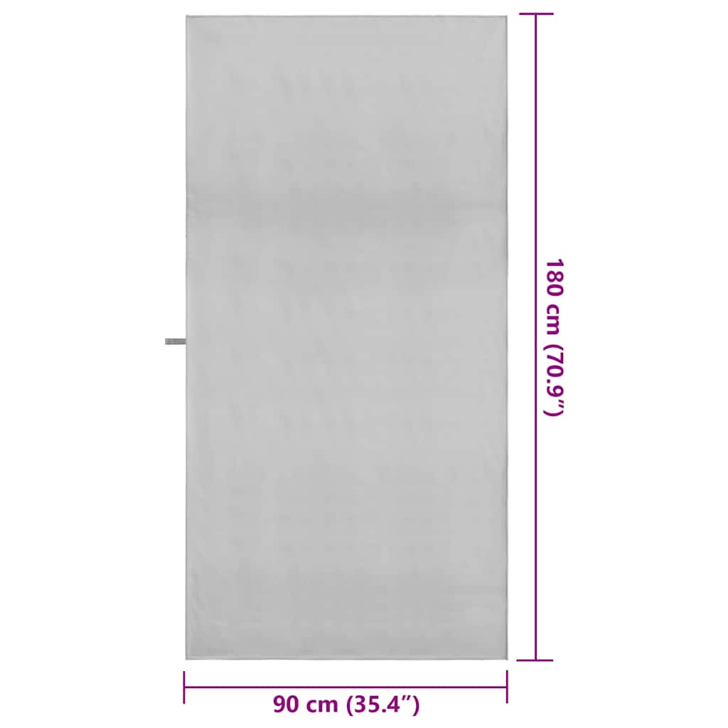 Sports Towels 2 pcs Grey 180 x 90 cm Polyester and polyamide