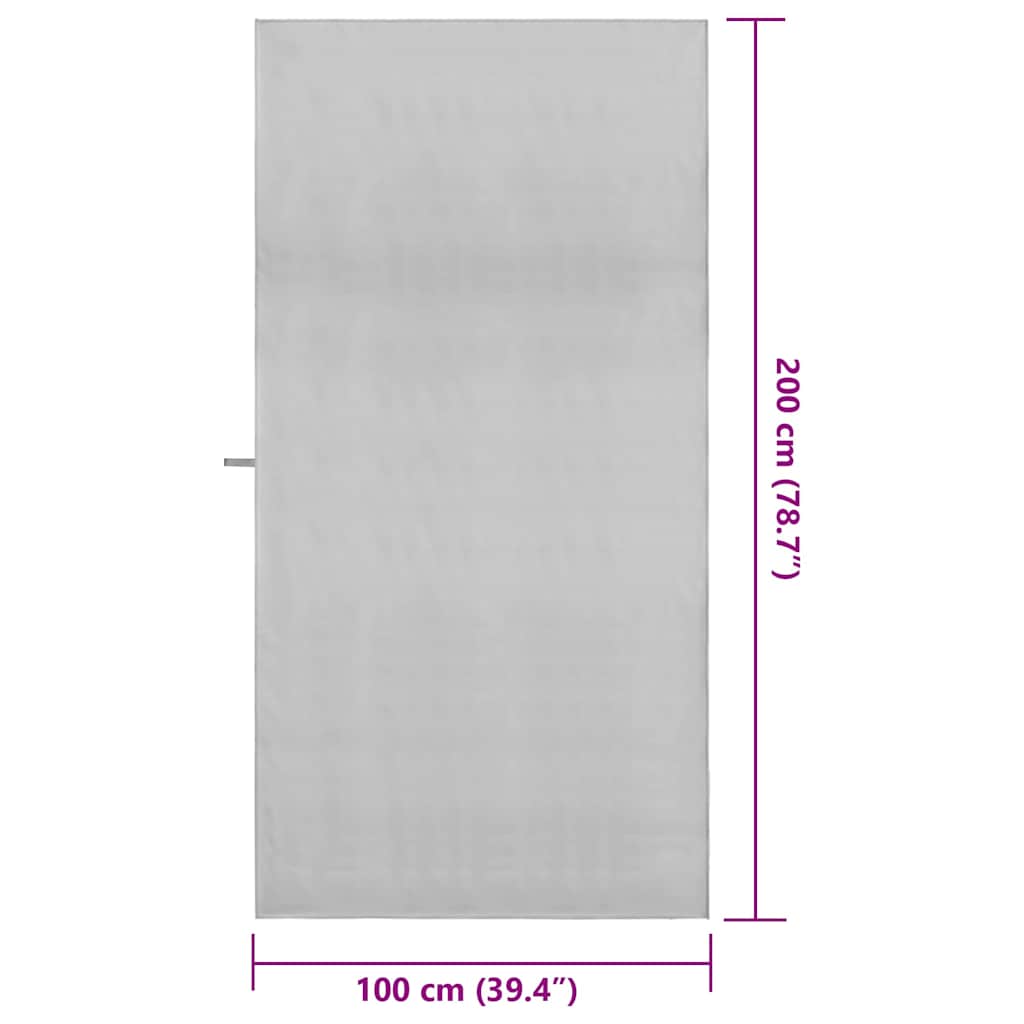 Sports Towels 2 pcs Grey 200 x 100 cm Polyester and polyamide