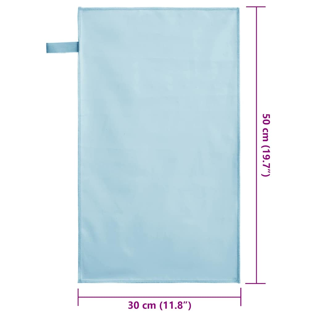 Sports Towels 2 pcs Blue 50 x 30 cm Polyester and polyamide