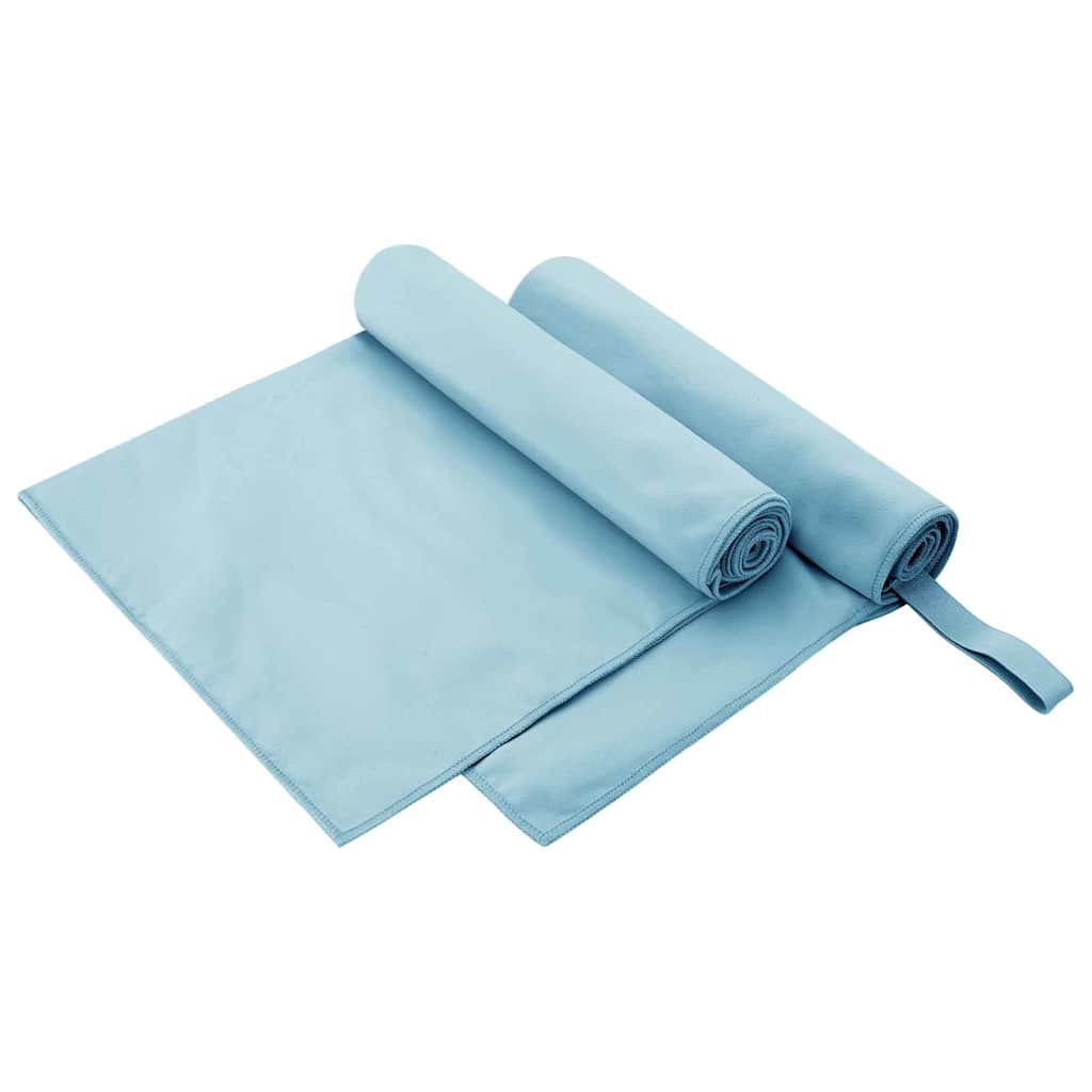 Sports Towels 2 pcs Blue 100 x 50 cm Polyester and polyamide