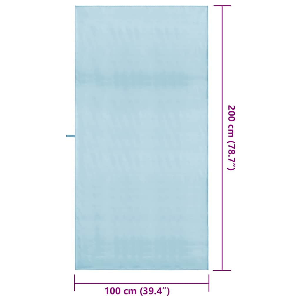 Sports Towels 2 pcs Blue 200 x 100 cm Polyester and polyamide